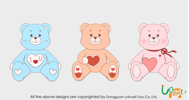 情人节软可爱多彩泰迪熊玩具/定制软动物玩具
